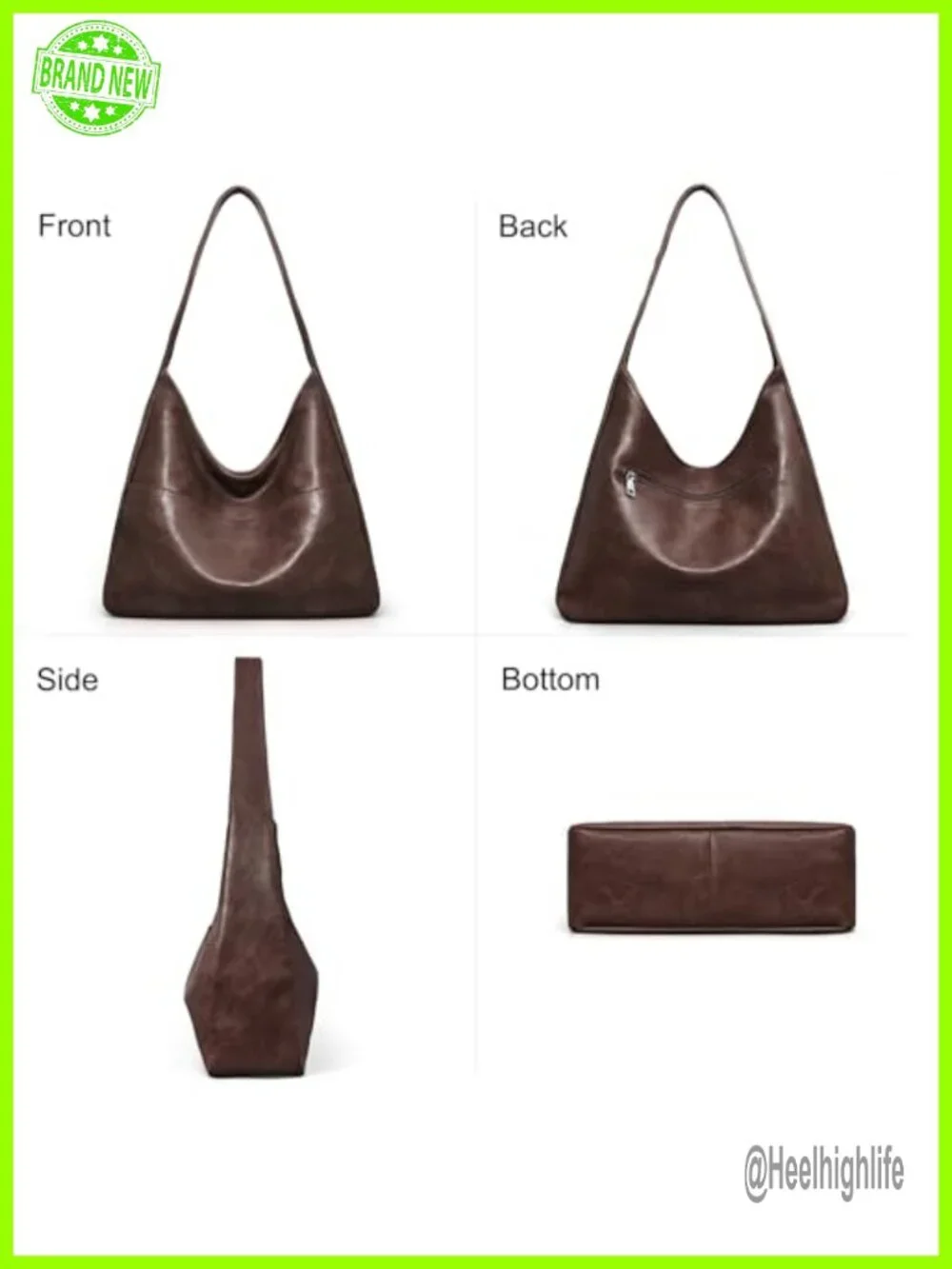 Slouchy Hobo Shoulder Bag Faux Leather Tote for Women Daily